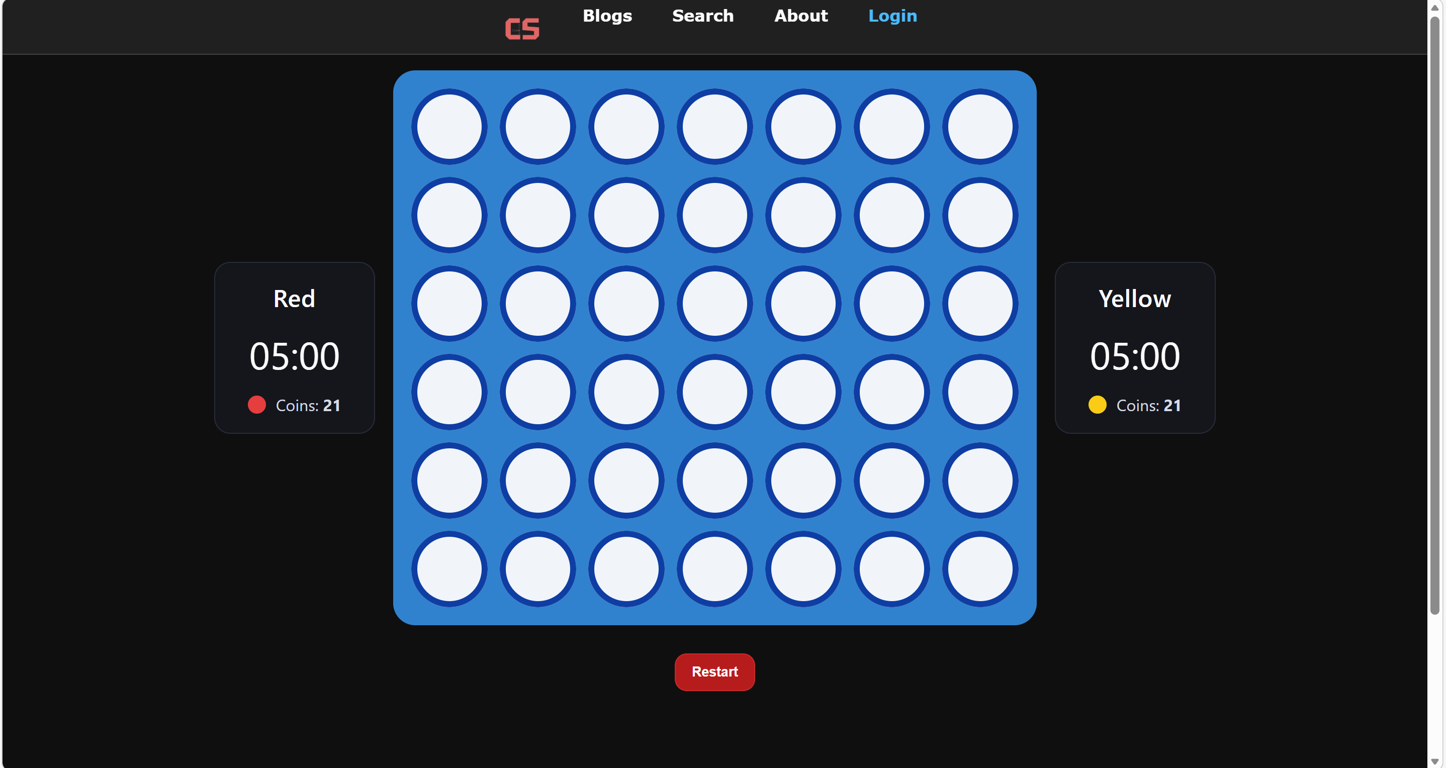Connect 4 game screenshot