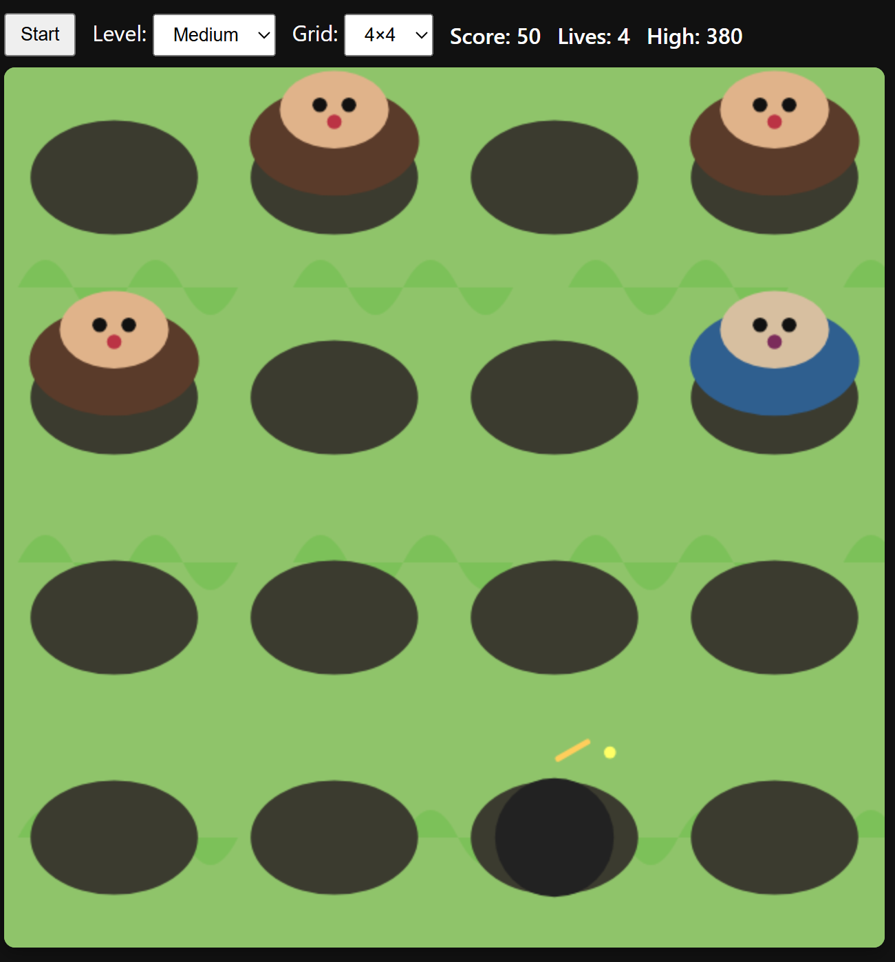 Whack a Mole game screenshot